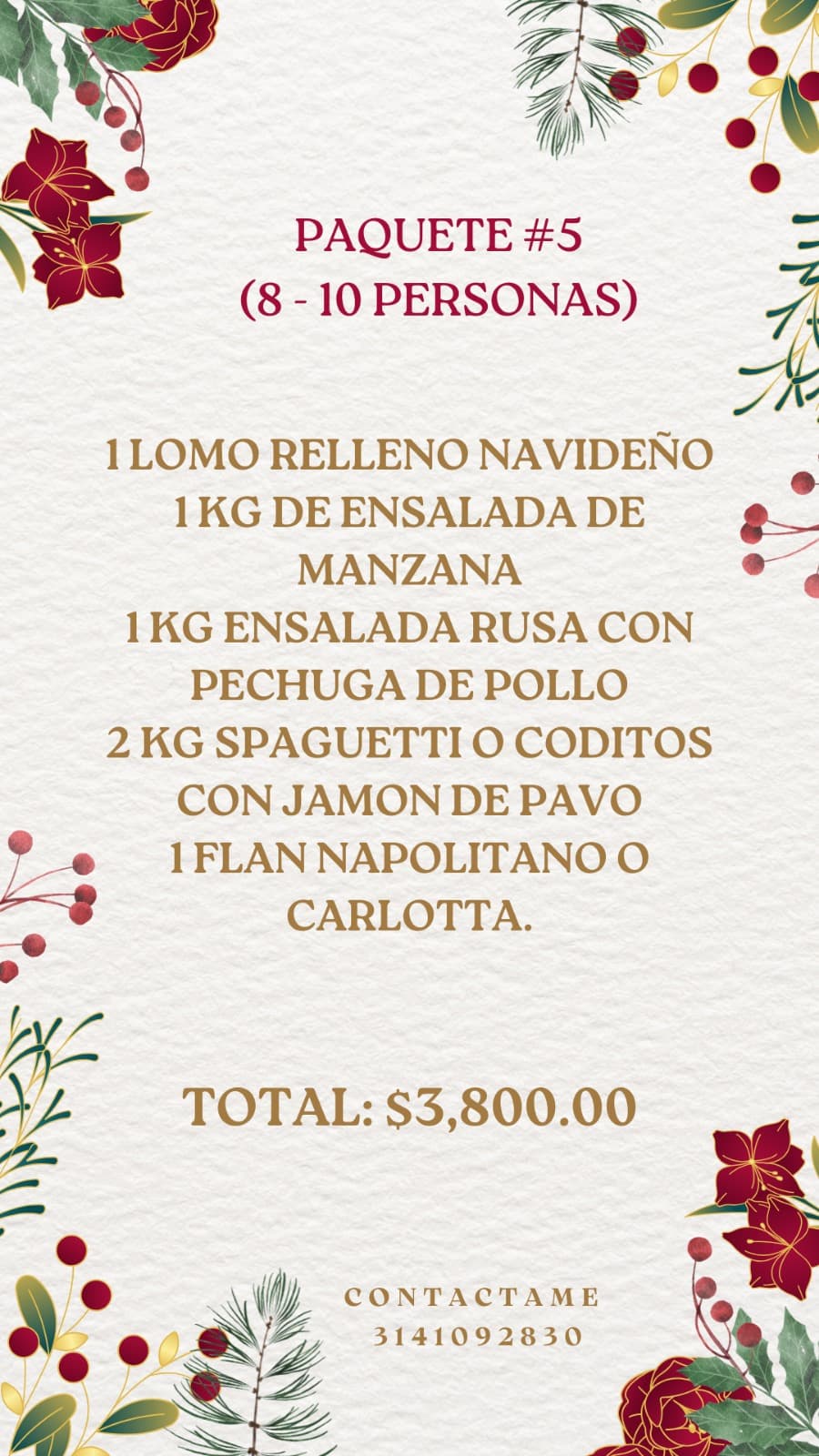Paquete navideño #5 para 8 a 10 personas