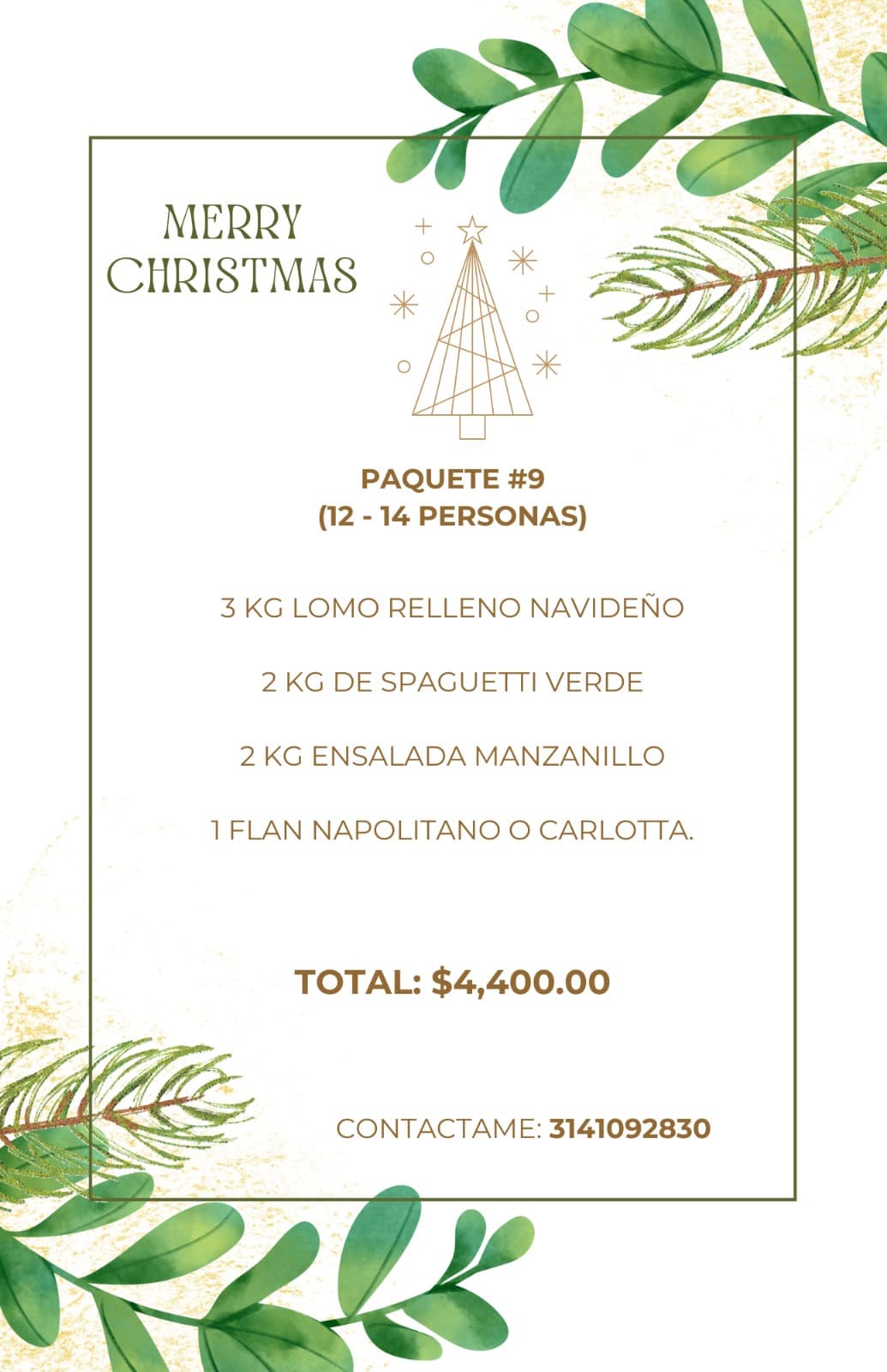 Paquete navideño #9 para 12 a 14 personas