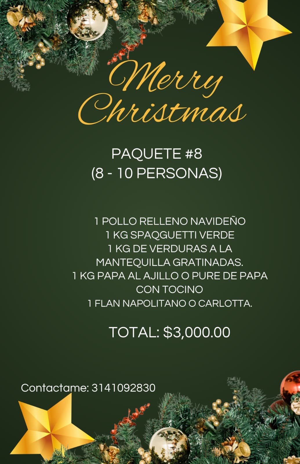 Paquete navideño #8 para 8 a 10 personas